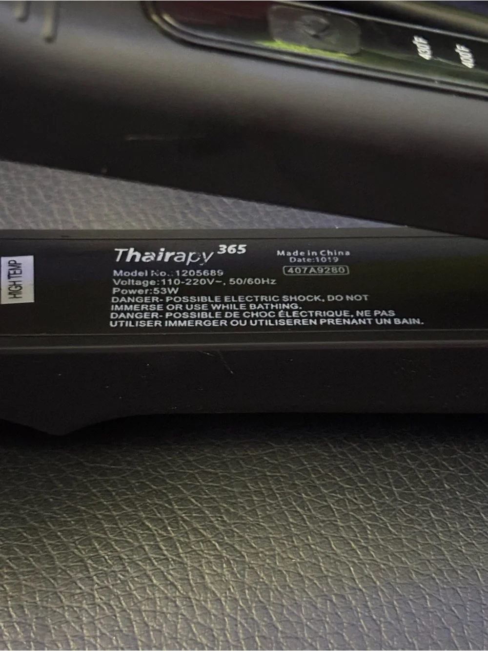 Thairapy 365 Black and Red Hair Straightener